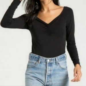 n.Philanthropy Off the Shoulder Harriot Top Fitted Silhouette Black XS FP-128
